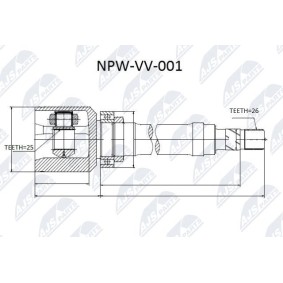 Comprar Juego de articulación, árbol de transmisión de NTY NPW-VV-001 a bajo precio de 146,80 €