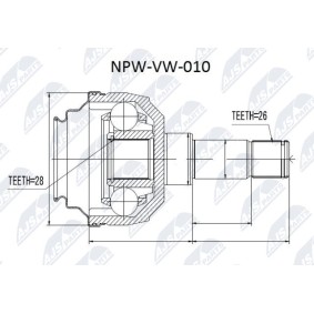 Comprar Juego de articulación, árbol de transmisión de NTY NPW-VW-010 a bajo precio de 78,07 €