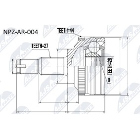 Comprar Juego de articulación, árbol de transmisión de NTY NPZ-AR-004 a bajo precio de 34,37 €