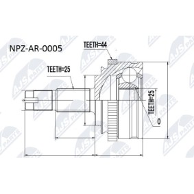 Comprar Juego de articulación, árbol de transmisión de NTY NPZ-AR-005 a bajo precio de 42,86 €