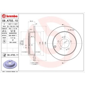 Köp Bromsskiva av BREMBO 08.A755.10 till det låga priset 749,51 kr