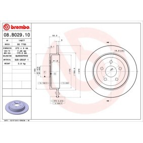 Köp Bromsskiva av BREMBO 08.B029.10 till det låga priset 489,93 kr