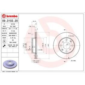 Köp Bromsskiva av BREMBO 09.3102.20 till det låga priset 379,60 kr
