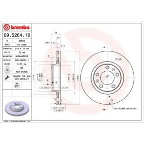 Köp Bromsskiva av BREMBO 09.5264.10 till det låga priset 466,29 kr