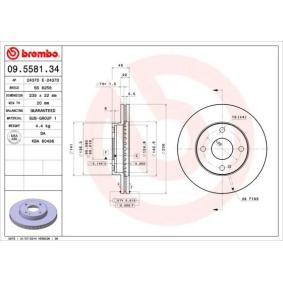 Comprar Disco de freno de BREMBO 09.5581.34 a bajo precio de 27,55 €