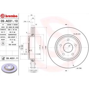 Acquista Disco freno da BREMBO 09.A031.10 a buon mercato per soli 65,07 €