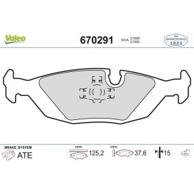 Köp Bromsbelägg av VALEO 670291 till det låga priset 261,88 kr