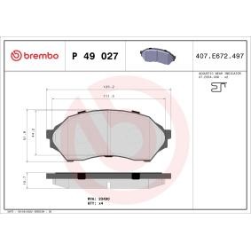 Köp Bromsbelägg av BREMBO P 49 027 till det låga priset 354,58 kr