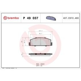 Köp Bromsbelägg av BREMBO P 49 037 till det låga priset 365,31 kr