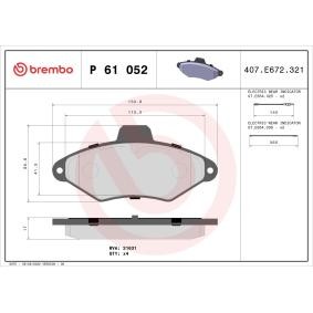 Köp Bromsbelägg av BREMBO P 61 052 till det låga priset 328,07 kr