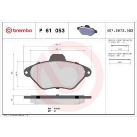 Köp Bromsbelägg av BREMBO P 61 053 till det låga priset 443,24 kr