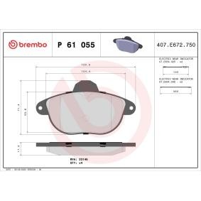 Köp Bromsbelägg av BREMBO P 61 055 till det låga priset 564,37 kr