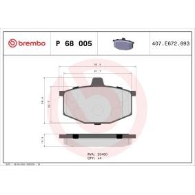 Acquista Kit pastiglie freni da BREMBO P 68 005 a buon mercato per soli 19,88 €
