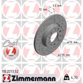 Comprar Disco de freno de ZIMMERMANN 110.2213.52 a bajo precio de 72,89 €