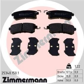 Køb Bremseklodser af ZIMMERMANN 25340.150.1 til den lave pris 521,11 DKK