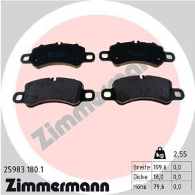 Köp Bromsbelägg av ZIMMERMANN 25983.180.1 till det låga priset 1119,17 kr