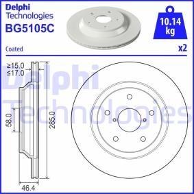 Compre Disco de travão da DELPHI BG5105C a um preço baixo por 35,47 €