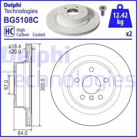 Kjøp Bremseskive av DELPHI BG5108C til den lave prisen 881,46 NOK
