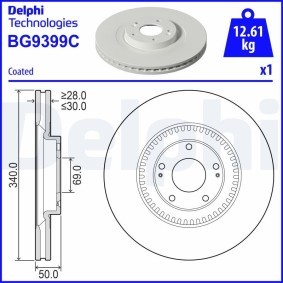 Comprar Disco de freno de DELPHI BG9399C a bajo precio de 92,88 €