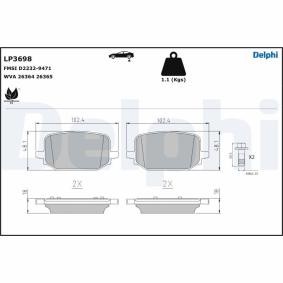 Acquista Kit pastiglie freni da DELPHI LP3698 a buon mercato per soli 24,55 €