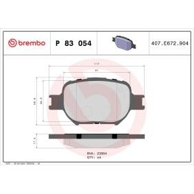 Comprar Juego de pastillas de freno de BREMBO P 83 054 a bajo precio de 30,28 €