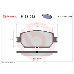 Köp Bromsbelägg av BREMBO P 83 062 till det låga priset 402,70 kr
