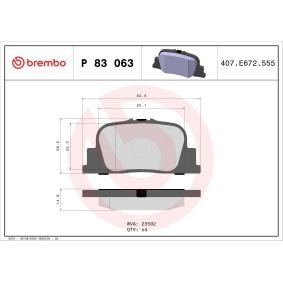 Köp Bromsbelägg av BREMBO P 83 063 till det låga priset 336,51 kr