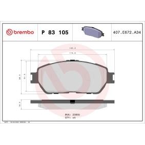 Comprar Juego de pastillas de freno de BREMBO P 83 105 a bajo precio de 42,00 €