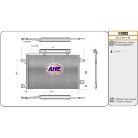 Klimakondensator des Herstellers AHE - Originalware Artikelnummer: 43882