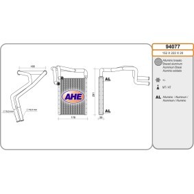 Acquista Scambiatore calore per riscaldamento abitacolo da AHE 94077 a buon mercato per soli 136,93 €