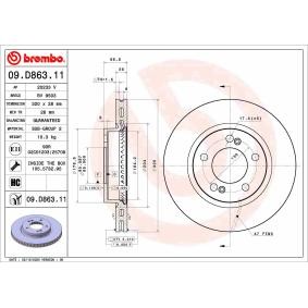 Comprar Disco de freno de BREMBO 09.D863.11 a bajo precio de 121,09 €