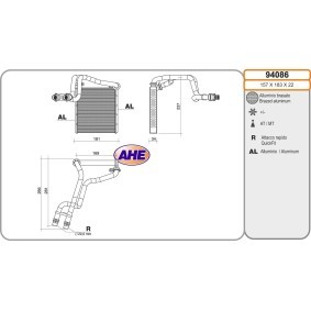 Acquista Scambiatore calore per riscaldamento abitacolo da AHE 94086 a buon mercato per soli 142,52 €
