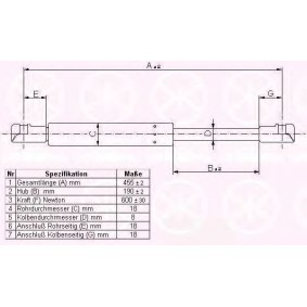 Köp Gasfjäder till baklucka av SAKURA S8503703 till det låga priset 119,12 kr