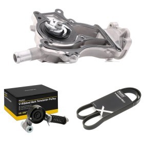 Achetez des Pompe à eau+Jeu de courroie trapézoïdale à nervures RIDEX 4172P0081 à prix pour 70,36 €