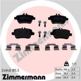 Køb Bremseklodser af ZIMMERMANN 24848.185.3 til den lave pris 384,17 DKK
