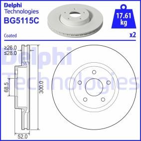 Compre Disco de travão da DELPHI BG5115C a um preço baixo por 50,43 €