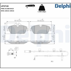 Compre Pastilhas de travão da DELPHI LP3718 a um preço baixo por 33,35 €