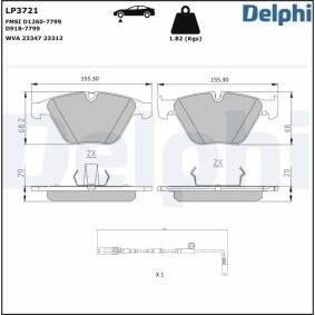 Bremsbeläge für BMW von DELPHI