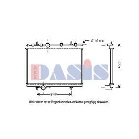 Achetez des Radiateur du moteur AKS DASIS 160105N à prix pour 74,32 €