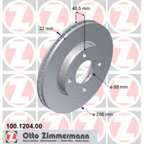 Comprar Disco de freno de ZIMMERMANN 100.1204.00 a bajo precio de 126,00 €