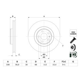 Compre Disco de travão da BOSCH 0 986 479 F25 a um preço baixo por 72,28 €
