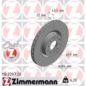 Comprar Disco de freno de ZIMMERMANN 110.2207.20 a bajo precio de 65,34 €