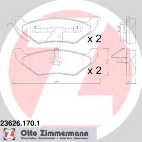 Comprar Juego de pastillas de freno de ZIMMERMANN 23626.170.1 a bajo precio de 104,42 €