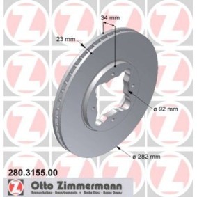 Comprar Disco de freno de ZIMMERMANN 280.3155.00 a bajo precio de 198,91 €