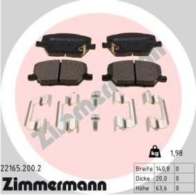 Comprar Juego de pastillas de freno de ZIMMERMANN 22165.200.2 a bajo precio de 60,18 €