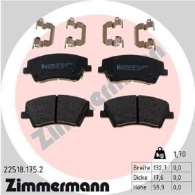 Comprar Juego de pastillas de freno de ZIMMERMANN 22518.175.2 a bajo precio de 73,57 €