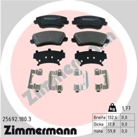 Köp Bromsbelägg av ZIMMERMANN 25692.180.3 till det låga priset 1001,76 kr