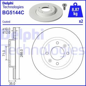 Kjøp Bremseskive av DELPHI BG5144C til den lave prisen 676,84 NOK