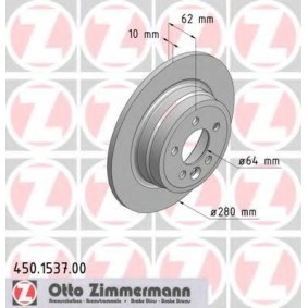 Comprar Disco de freno de ZIMMERMANN 450.1537.00 a bajo precio de 170,65 €