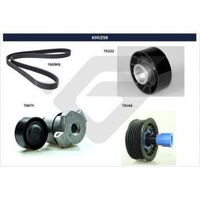 Achetez des Jeu de courroies trapézoïdales à nervures HUTCHINSON KHV 259 à prix pour 180,21 €